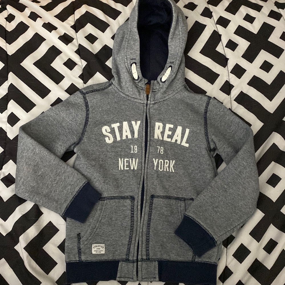 Boys L.O.G.G “Stay Real” Zip Up Hoodie